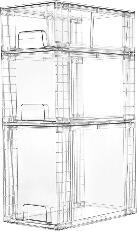 Vtopmart clear stackable acrylic storage drawers, three-pack